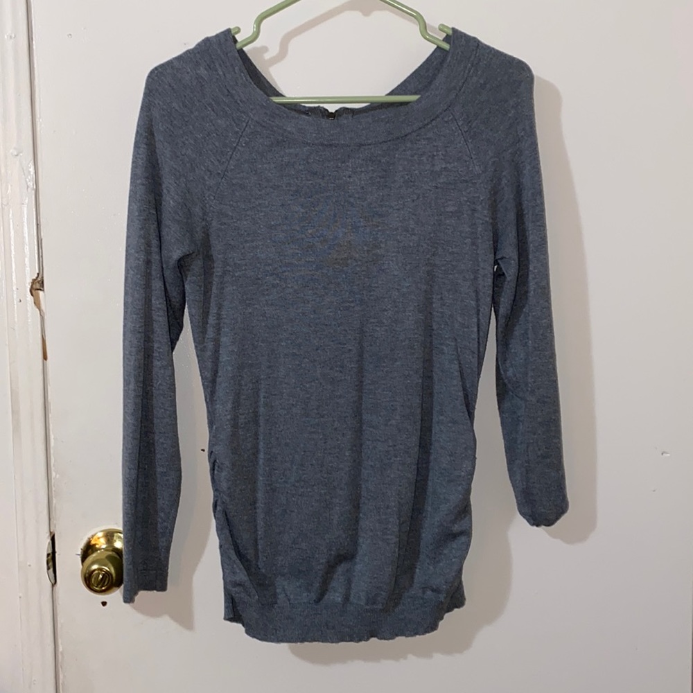 Women's Gray Zipper Top